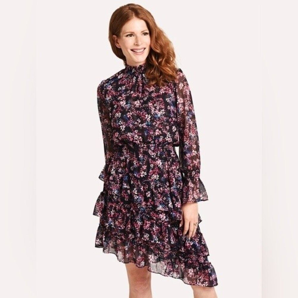 MISA Los Angeles Savanna Asymmetrical Mini Dress with Smoked High Neck Size XS - Picture 10 of 16